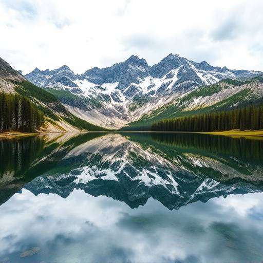 The rugged Sawtooth Mountains reflecting in a pristine alpine lake